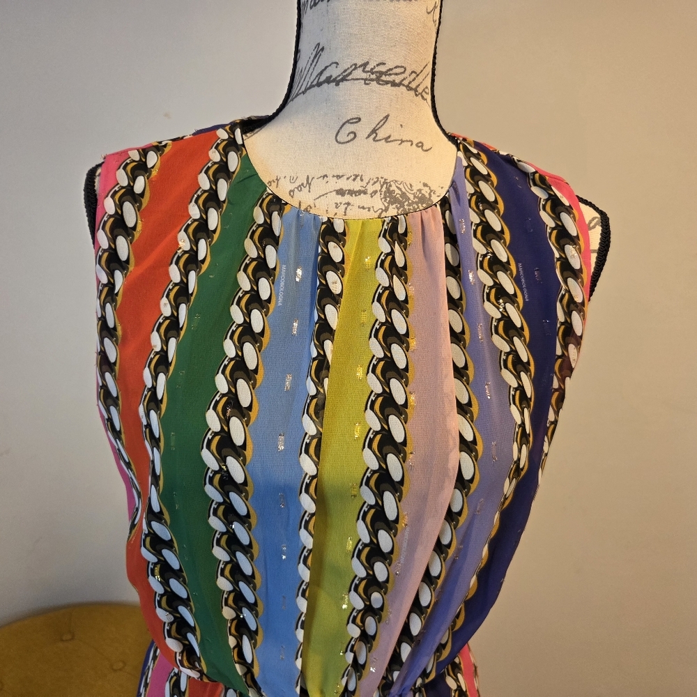 Marco Bologna Multicolor Striped Sleeveless Maxi Dress, Size S/M - Picture 2 of 16
